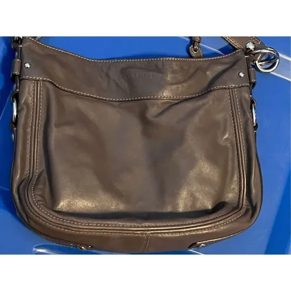 Coach Leather Hobo Shoulder Bag/Purse #L0920-F14707, Brown - Picture 4 of 15